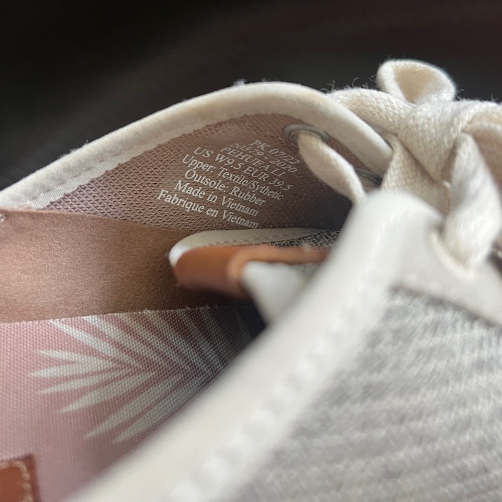 OluKai Pehuea Li Light Gray and White Knit Lace-Up Sneakers - Picture 11 of 11